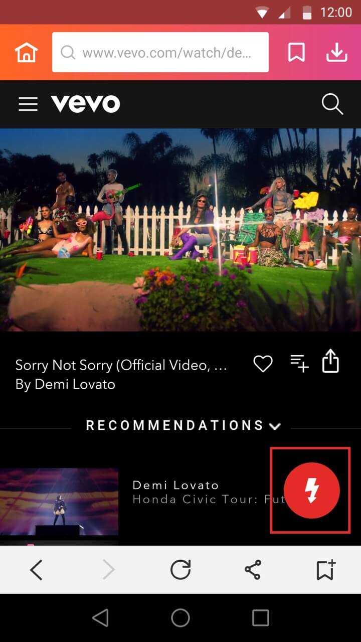 tap-red-button-confirm-Vevo-music-videos-download